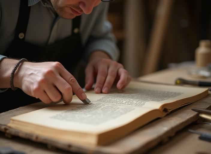 Artisan restaurateur à l'œuvre
